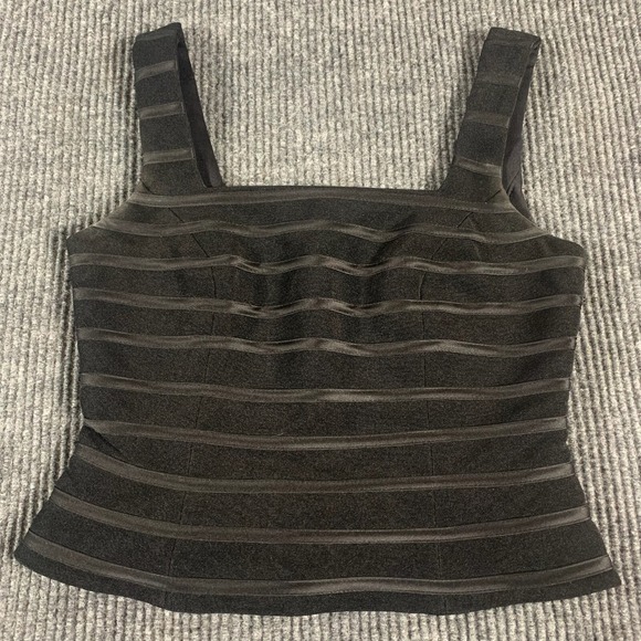 VTG JS Collections Top Womens 8 Black Sleeveless Lined Zipper Cropped Retro 90s‎ - Picture 1 of 9
